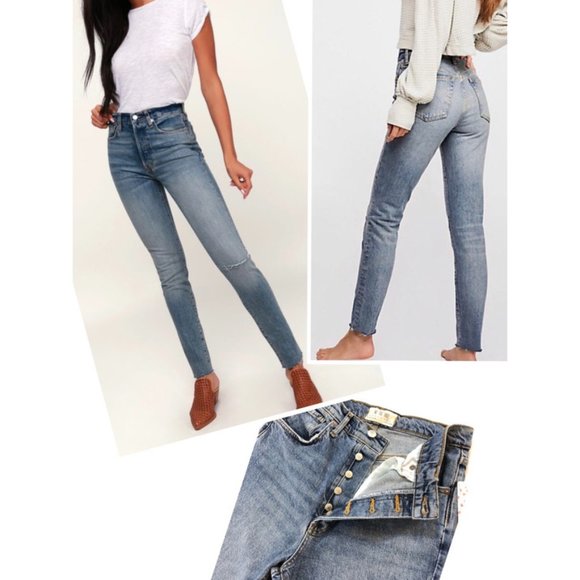 Free People Denim - Free People Stella Distressed Skinny Jeans